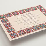 "Block Print Tile" - Wedding Weekend Itinerary Cards in Terracotta by Katharine Watson - Detail
