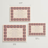 "Block Print Tile" - Wedding Weekend Itinerary Cards in Terracotta by Katharine Watson - Formats Available