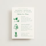 "Tropical Toile" - Wedding Weekend Itinerary Cards in Jade by Jenna Holcomb - Front