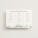 "Boston Toile" - Wedding Weekend Itinerary Cards in Marine by Jenna Holcomb - Front