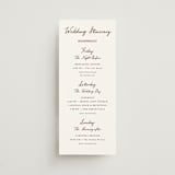"Handwritten" - Wedding Weekend Itinerary Cards in Wine by Cass Loh - Front