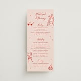 "Cheers to Love" - Wedding Weekend Itinerary Cards in Scarlet by Cass Loh - Front