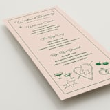 "Crazy Little Thing Called Love" - Wedding Weekend Itinerary Cards in Avocado by Helena Vitto - Detail