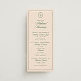 "Scripted" - Wedding Weekend Itinerary Cards in Emerald by Creo Study - Front