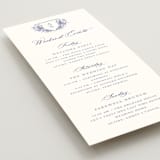 "watercolor flowers crest" - Wedding Weekend Itinerary Cards in Dusty Blue by Cass Loh - Detail