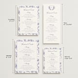 "watercolor flowers crest" - Wedding Weekend Itinerary Cards in Dusty Blue by Cass Loh - Formats Available