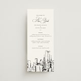 "New York Skyline" - Wedding Weekend Itinerary Cards in Noir by Melinda Denison - Front