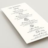 "Formal Minimalist" - Wedding Weekend Itinerary Cards in Silk by Kelly Schmidt - Detail