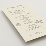 "Milagro" - Wedding Weekend Itinerary Cards in Ivory by Ani Somi - Detail