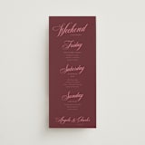 "renaissance" - Wedding Weekend Itinerary Cards in Mulberry by Kamala Nahas - Front