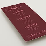 "renaissance" - Wedding Weekend Itinerary Cards in Mulberry by Kamala Nahas - Detail