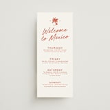 "bienvenida" - Wedding Weekend Itinerary Cards in Tomato by Inkblot Design - Front
