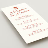 "bienvenida" - Wedding Weekend Itinerary Cards in Tomato by Inkblot Design - Detail