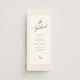 "Modern Romance" - Wedding Weekend Itinerary Cards in Almond by Eric Clegg - Front