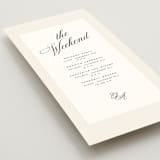 "Modern Romance" - Wedding Weekend Itinerary Cards in Almond by Eric Clegg - Detail