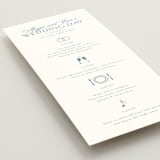"Coastal Charm" - Wedding Weekend Itinerary Cards in Dusty Blue by Jennifer Postorino - Detail
