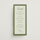 "Swoon" - Wedding Weekend Itinerary Cards in Lemongrass by Sam Dubeau - Front
