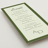 "Swoon" - Wedding Weekend Itinerary Cards in Lemongrass by Sam Dubeau - Detail