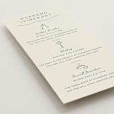 "Pair of Calla Lilies" - Wedding Weekend Itinerary Cards in Sage by Leah Bisch - Detail