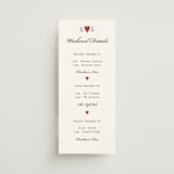"Two Hearts" - Wedding Weekend Itinerary Cards in Lily by Pati Cascino - Front