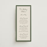 "Emerson" - Wedding Weekend Itinerary Cards in Evergreen by Kelly Watkins - Front
