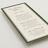 "Emerson" - Wedding Weekend Itinerary Cards in Evergreen by Kelly Watkins - Detail