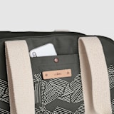 "Savanna Grassland" - Weekender in Obsidian by Deborah Velasquez - Fabric Detail
