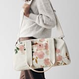 "Botanical Cascade" - Weekender in Peony by Erin German - On Model