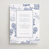 "Coastal Toile" - Welcome Signs in Periwinkle by Jenna Holcomb - Front