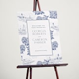 "Coastal Toile" - Welcome Signs in Periwinkle by Jenna Holcomb - In Use