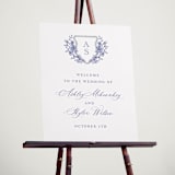 "watercolor flowers crest" - Welcome Signs in Dusty Blue by Cass Loh - In Use