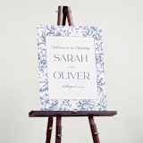 "Dreamy Toile" - Welcome Signs in Blueberry by Teju Reval - In Use