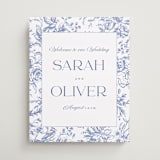 "Dreamy Toile" - Welcome Signs in Blueberry by Teju Reval - Front