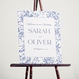 "Dreamy Toile" - Welcome Signs in Blueberry by Teju Reval - In Use