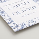 "Dreamy Toile" - Welcome Signs in Blueberry by Teju Reval - Detail