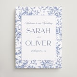 "Dreamy Toile" - Welcome Signs in Blueberry by Teju Reval - Front