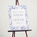 "Dreamy Toile" - Welcome Signs in Blueberry by Teju Reval - In Use