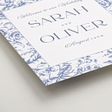 "Dreamy Toile" - Welcome Signs in Blueberry by Teju Reval - Detail