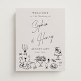 "Modern Sketch" - Welcome Signs in Noir by Elly - Front