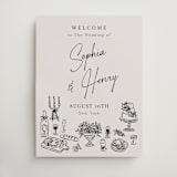 "Modern Sketch" - Welcome Signs in Noir by Elly - Front