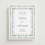 "Vintage Sketched" - Welcome Signs in Wisteria by Jenna Holcomb - Front