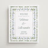 "Vintage Sketched" - Welcome Signs in Wisteria by Jenna Holcomb - Front