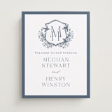 "Hummingbird Botanicals" - Welcome Signs in Provincial Blue by Erin Deegan - Front