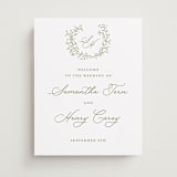 "Garden Script" - Welcome Signs in Pistachio by Katherine Moynagh - Front