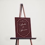 "Classic Wedding" - Welcome Signs in Cabernet by Eric Clegg - In Use