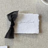 "Handmade Paper Tag with Black Bow | Set of 10 | Custom Text" - Favor Tags in black by Cotton and Bow