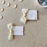 "Handmade Paper Tag with Ivory Bow | Set of 10 | Custom Text" - Favor Tags in white by Cotton and Bow