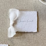 "Handmade Paper Tag with White Bow | Set of 10 | Custom Text" - Favor Tags in white by Cotton and Bow