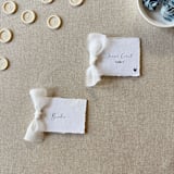 "Handmade Paper Tag with White Bow | Set of 10 | Custom Text" - Favor Tags in white by Cotton and Bow