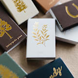 "Sage Matchbox, Gold on White" - Matchbooks and Matches in white by Jessica Cunningham